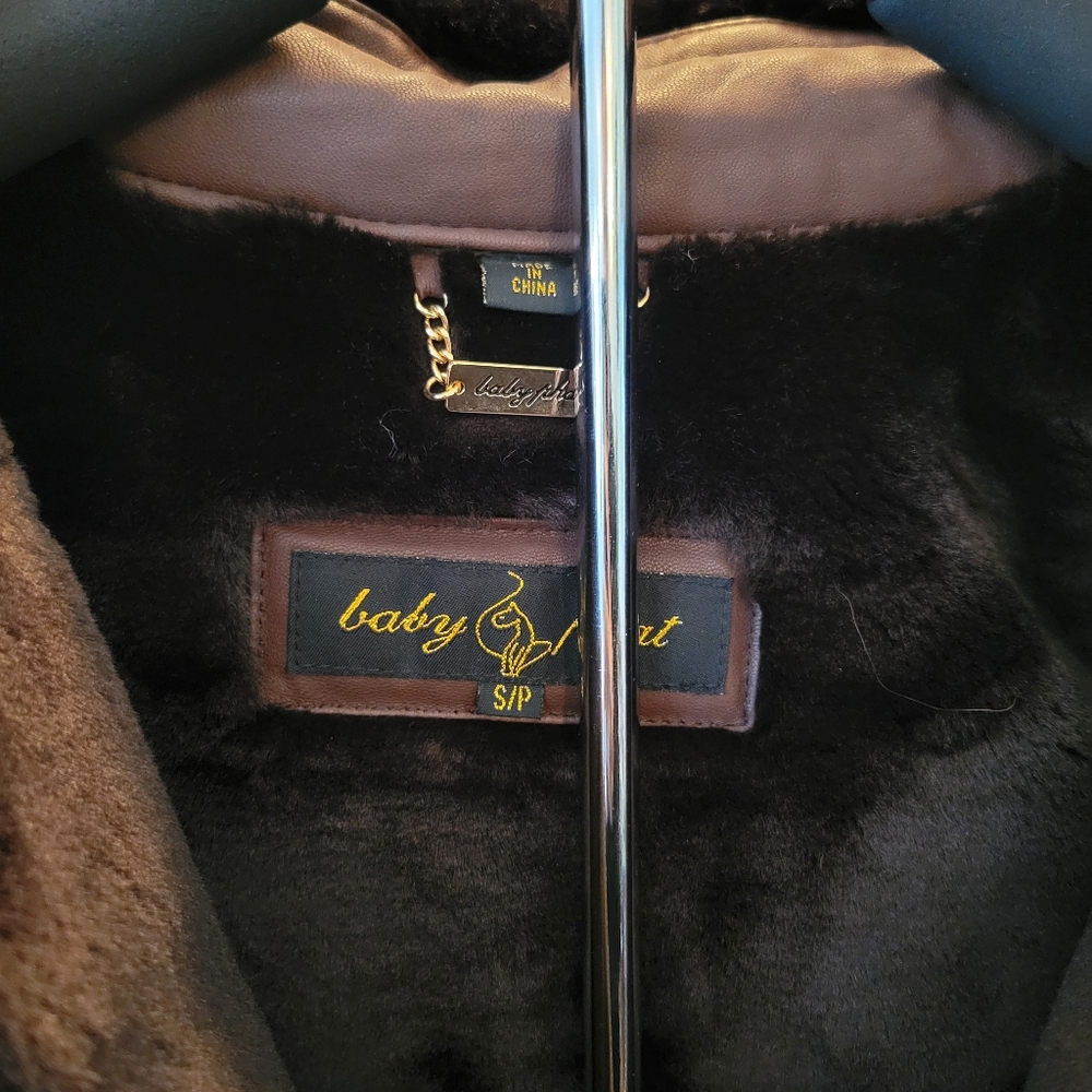 ***Authentic*** NWT Vintage BABY PHAT Brown Leather Fur-Trimmed Women's Jacket - Picture 5 of 12